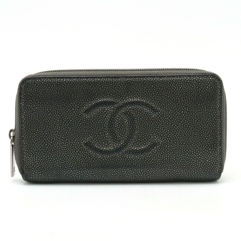 Chanel Caviar Leather Zip Wallet